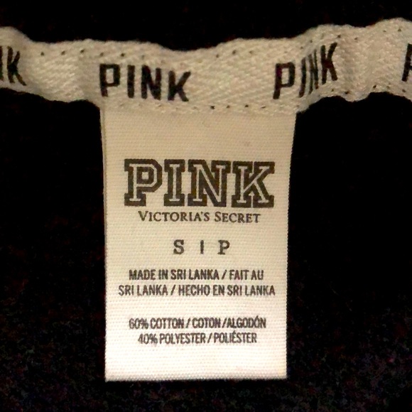 PINK Victoria’s Secret full-zip hooded sweatshirt black size S - Picture 4 of 4